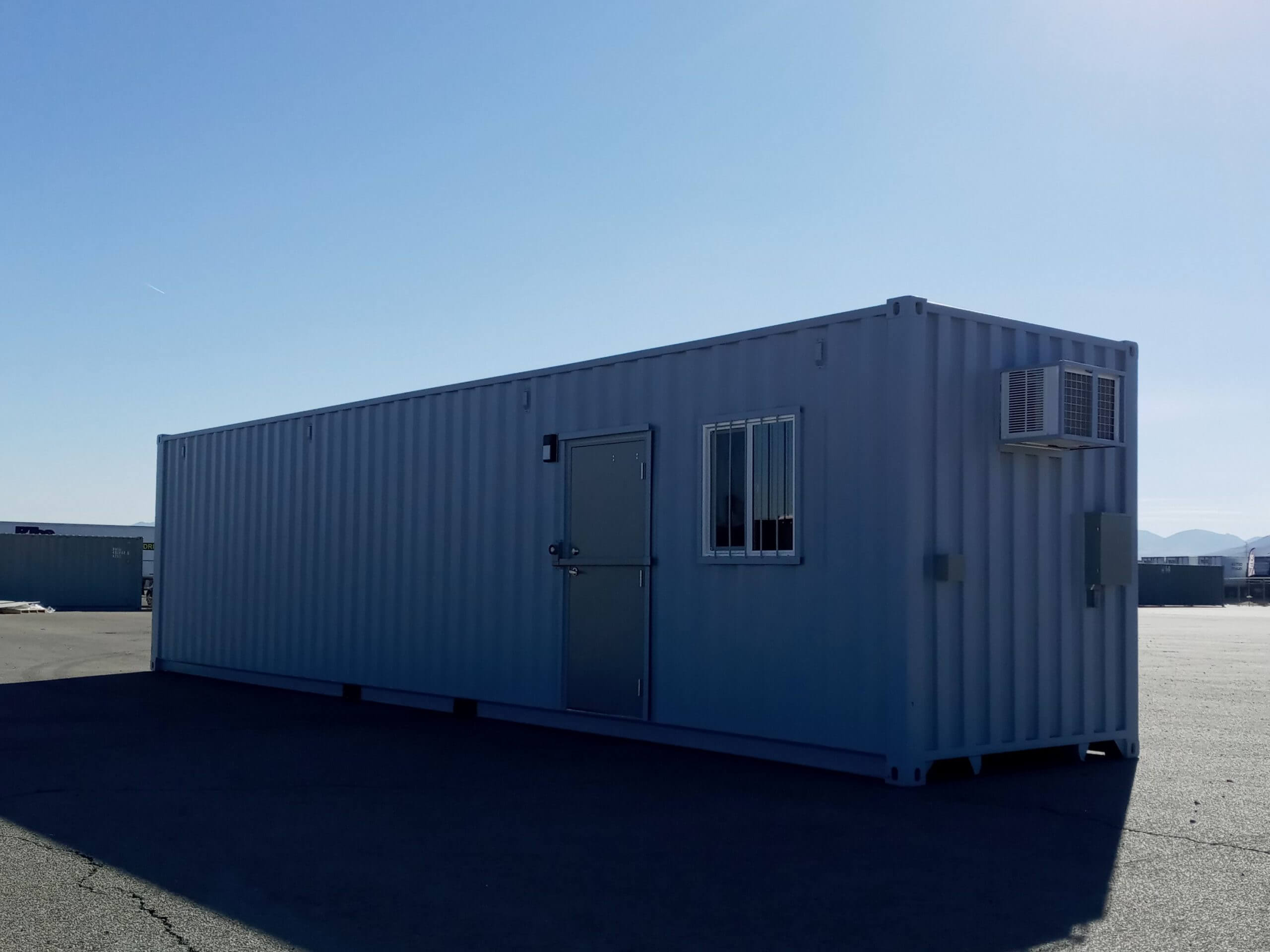 portable storage container with door and window