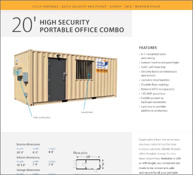 20’ High-Security Portable Office Combo