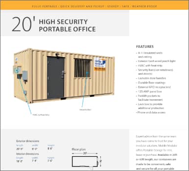 20’ High-Security Portable Office