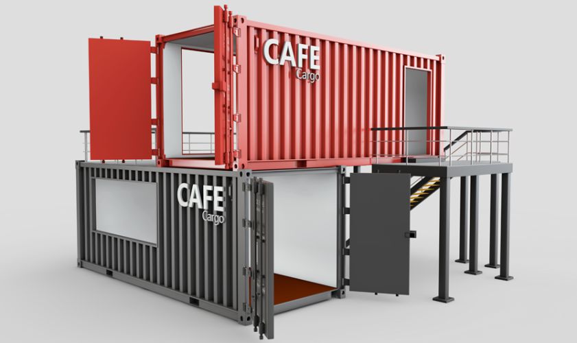 Restaurants pop up inside recycled shipping containers