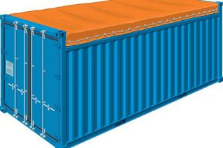 20-foot open-top container for cargo transportation