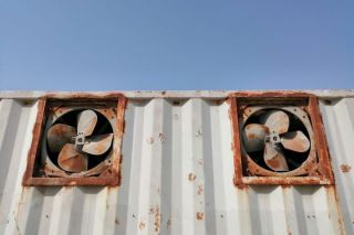Exhaust or Ventilation Fans on a shipping container for air